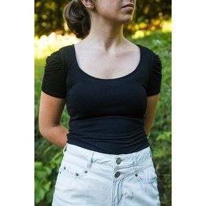 Delia's Rouched Sleeve T-Shirt